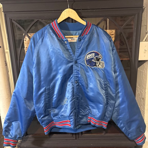 Chalk Line Other - Chalk Line Satin Jacket Men‎ XL Blue Good NY Giants NFL Vintage Varsity USA Made